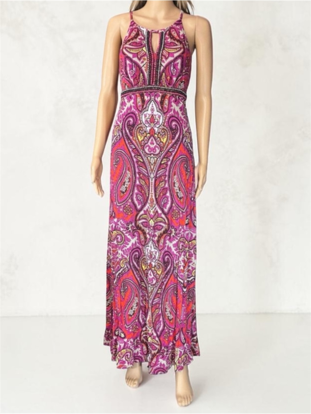 INC International Concepts Paisley Maxi Halter Dress